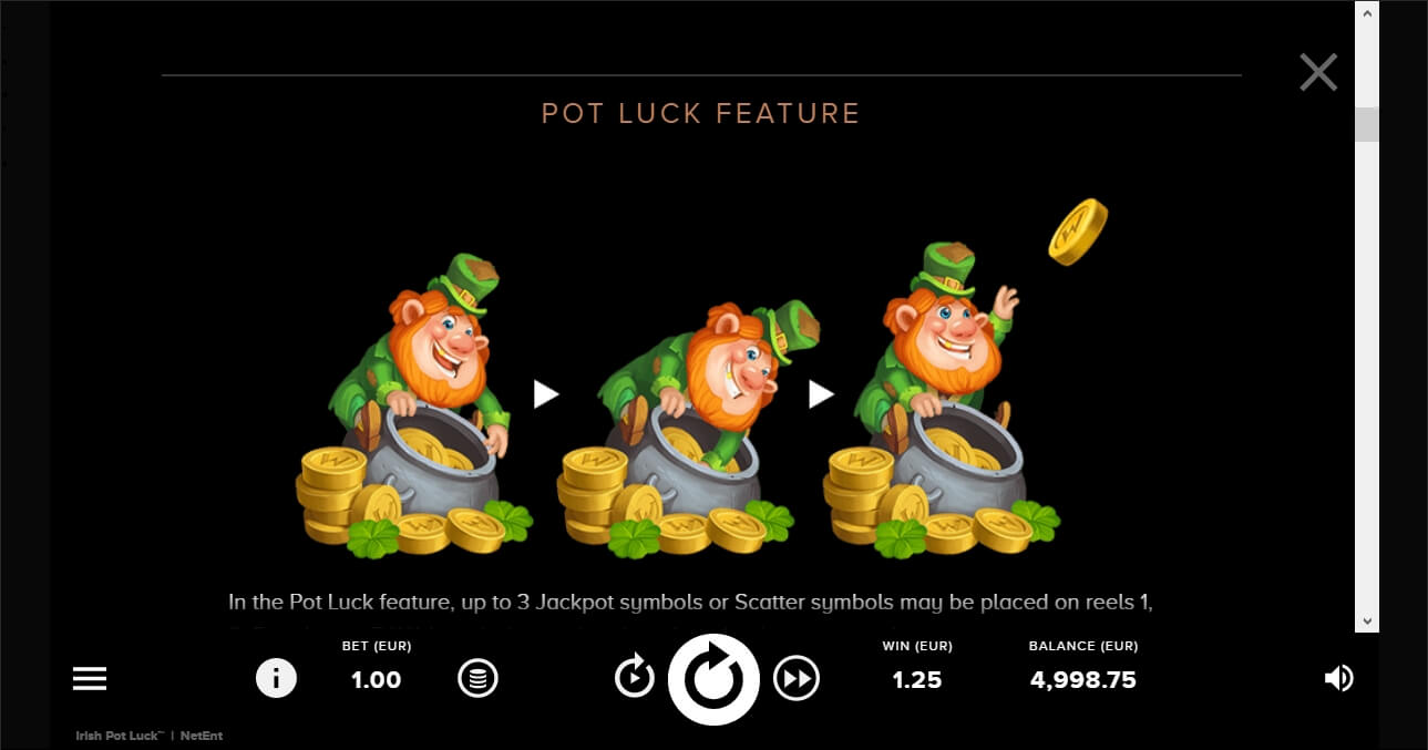 Irish Pot Luck Mängu protsess