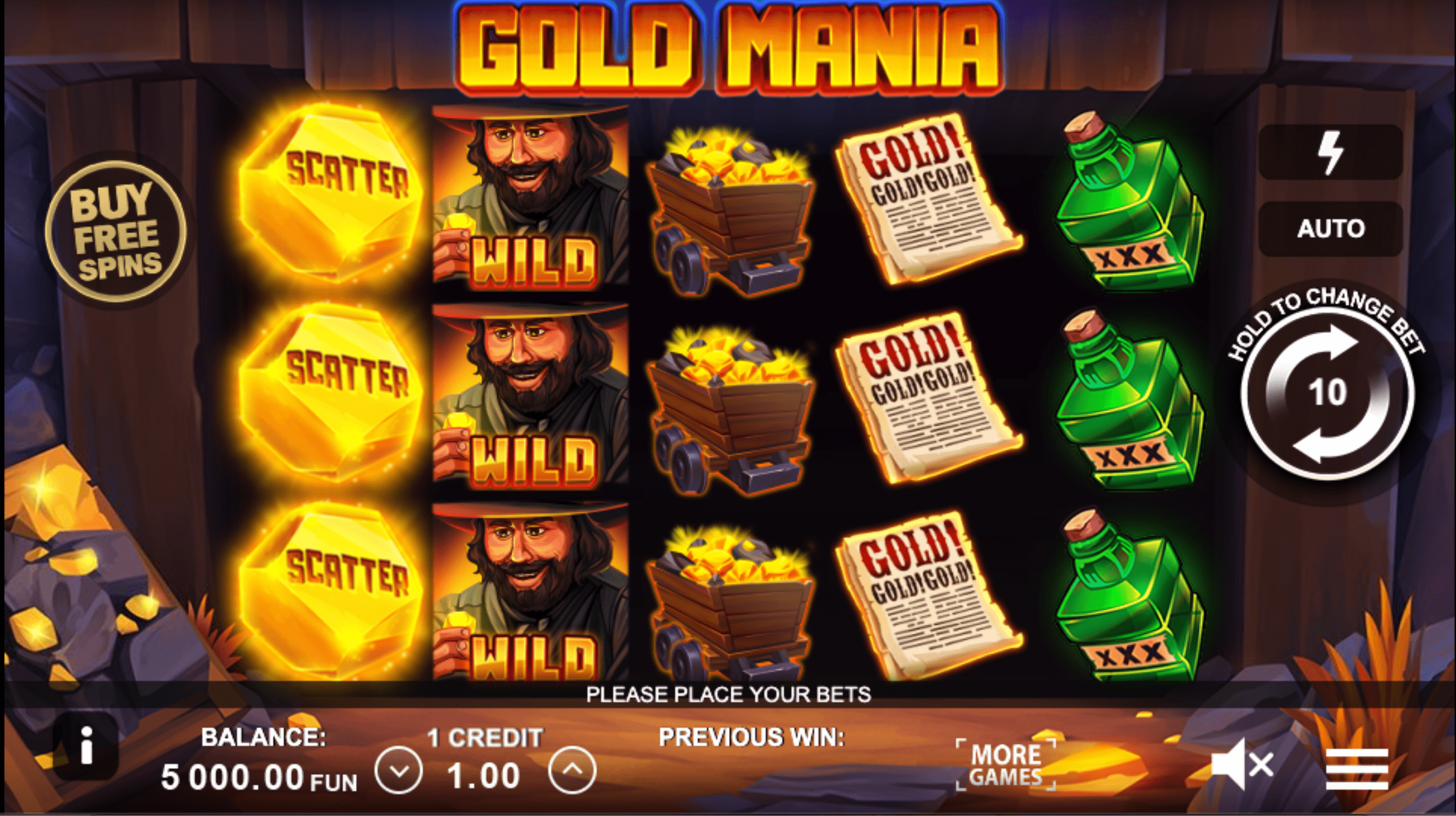 Gold Mania Mängu protsess